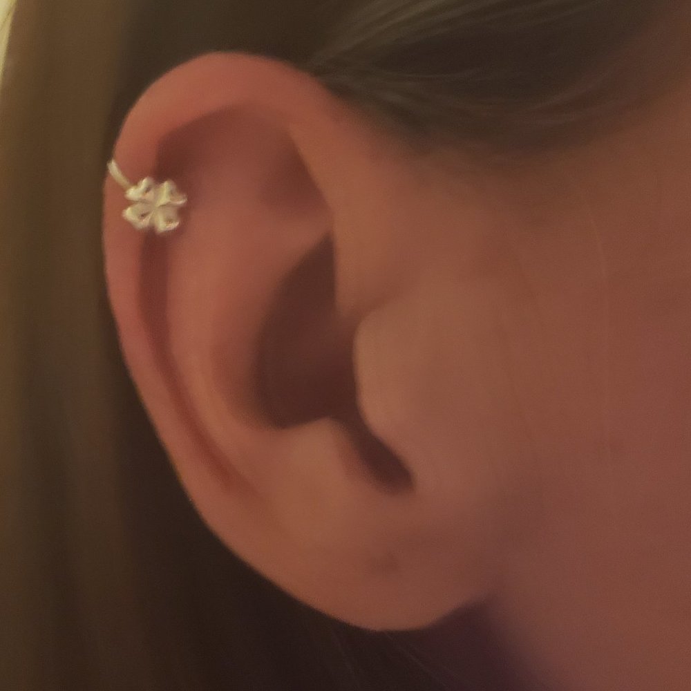 Lucky Clover Sterling Silver Ear Cuffs